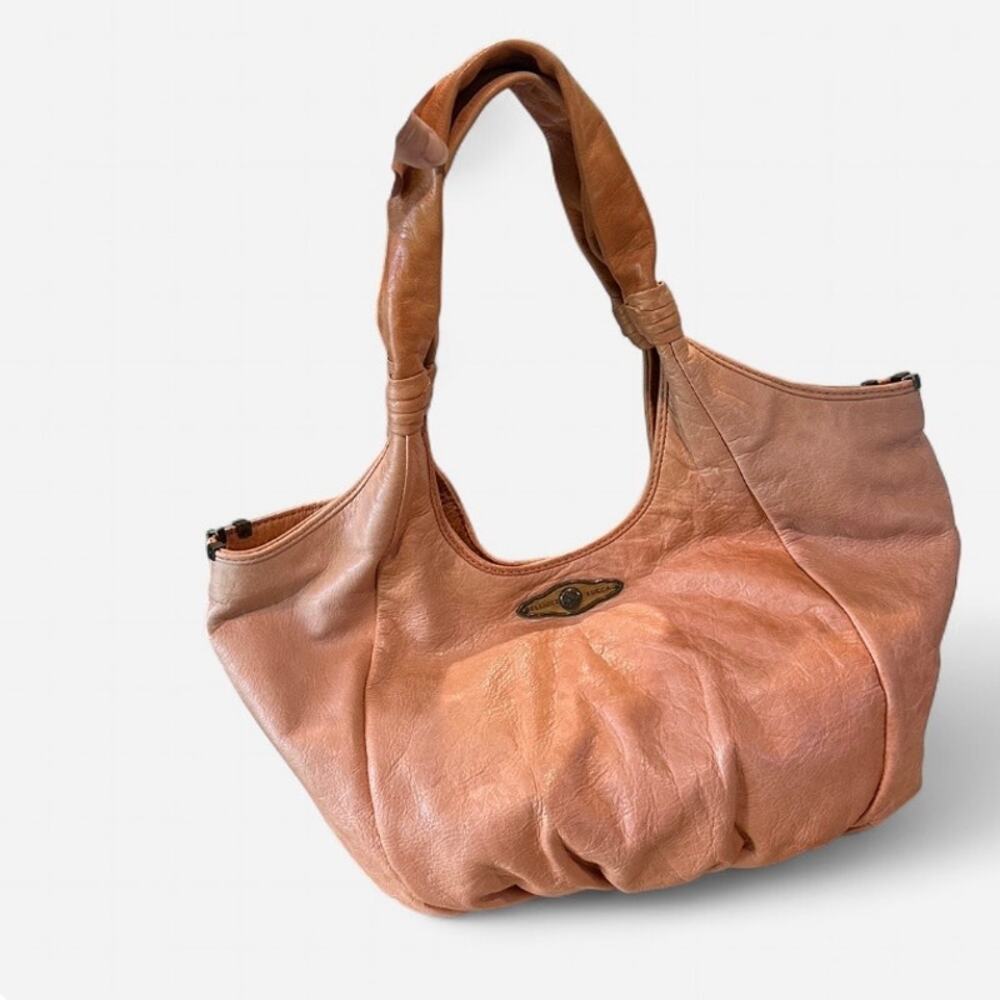 Elliott Lucca Y2K Terracotta Leather Slouchy Boho Hobo Shoulder Bag - Picture 9 of 10